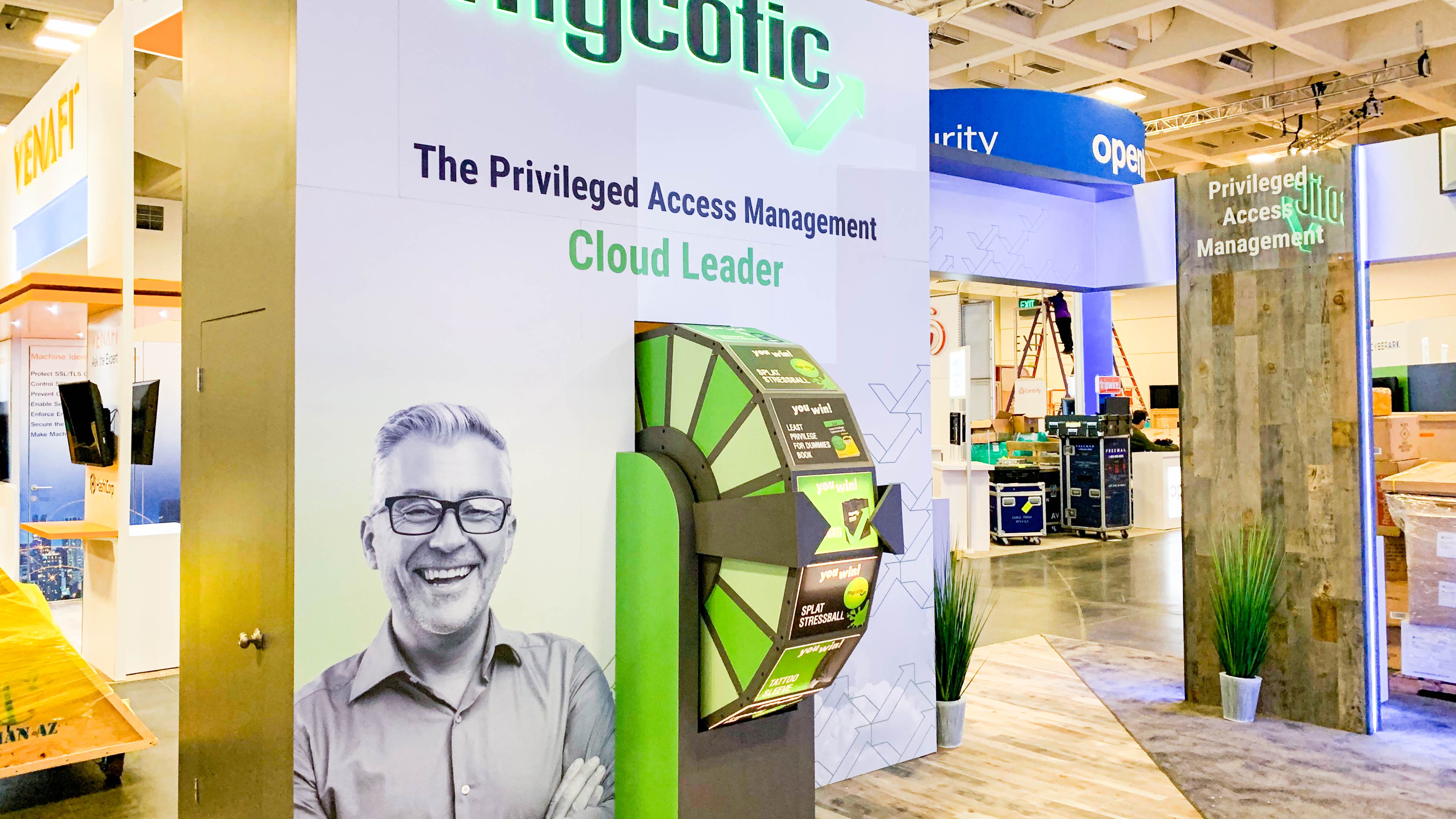 Custom 20 x 20 Island Trade Show Booth design and build by exhibiTeam thycotic